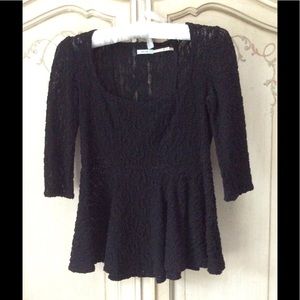 Kimchi Blue Black Lace Peplum top